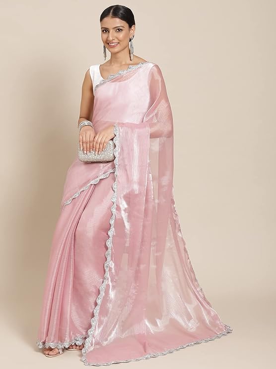 Womanista Women's Plain Chiffon Sarees