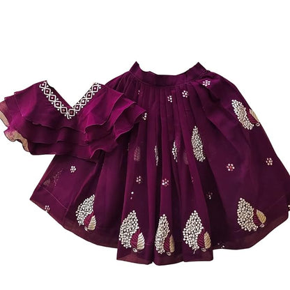 Baby Girl's Readymade Ethnic Wear Georgette Lehenga & crop top Set