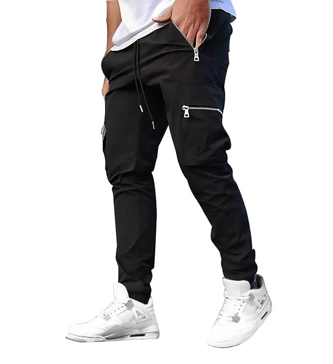 JUGULAR Men's Polyester Solid Men Stylish Cargo Track Pants