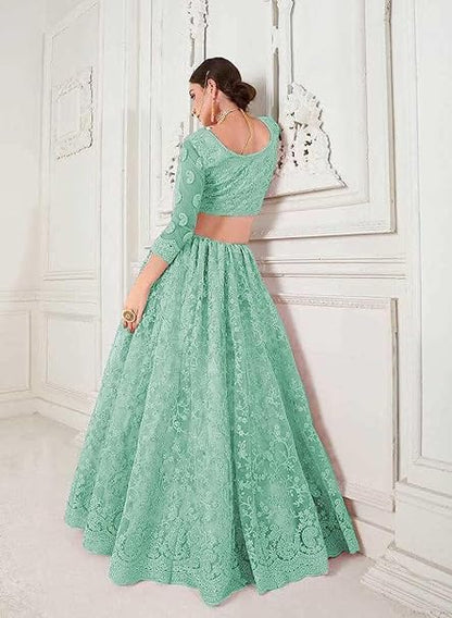 Embroidered, Embellished Semi Stitched Lehenga Choli