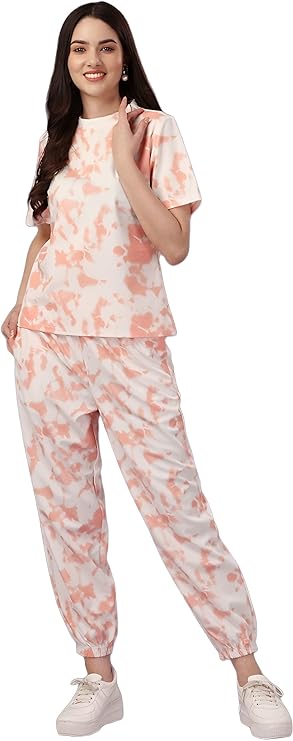 ELLITI Women's Night Suit Set for Women, Lounge Wear, Printed Top and Pyjama Set for Women Nightwear