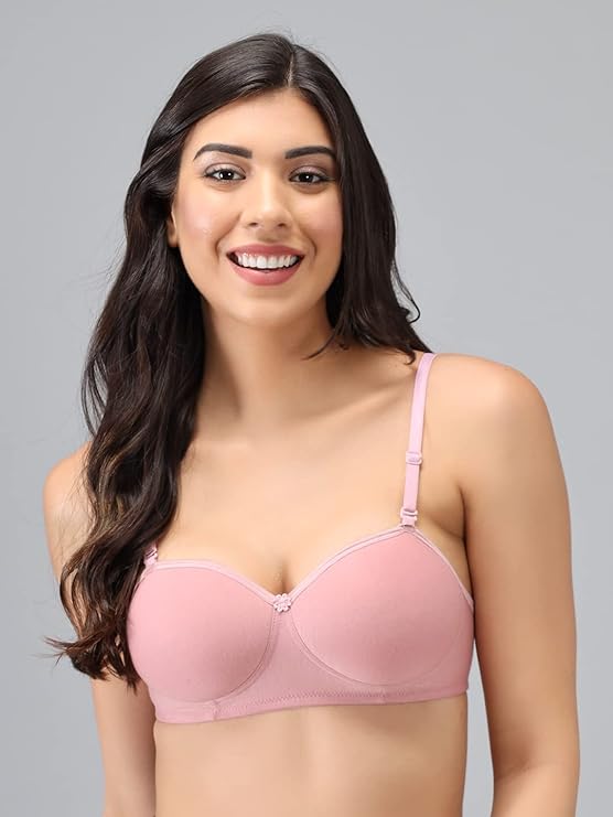 Narsingha Dreams Women's Cotton Lightly Padded Non-Wired T-Shirt Bra Combo Pack of 3