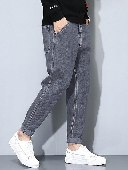 Men's Casual Stretchable Denim Tapered Fit Carrot Jeans