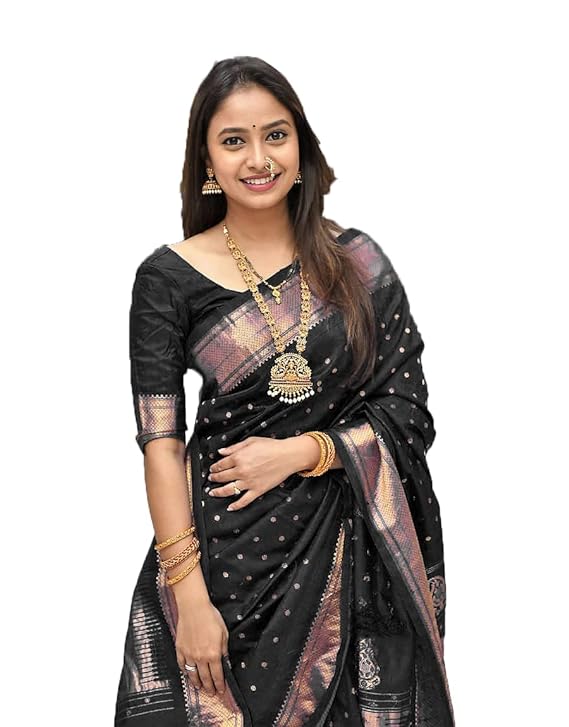 Women's Kanjeevaram Silk Saree With Blouse Piece