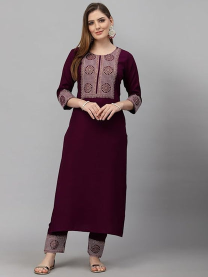 Women Embroidered Kurta and Pant set with Dupatta