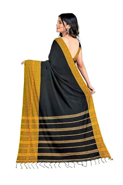 Women's Cotton Blend Begumpuri Handloom Saree Without Blouse piece