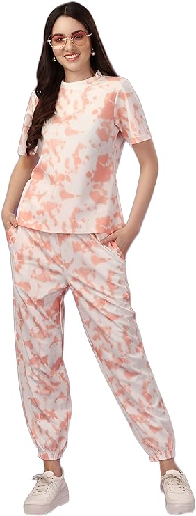 ELLITI Women's Night Suit Set for Women, Lounge Wear, Printed Top and Pyjama Set for Women Nightwear