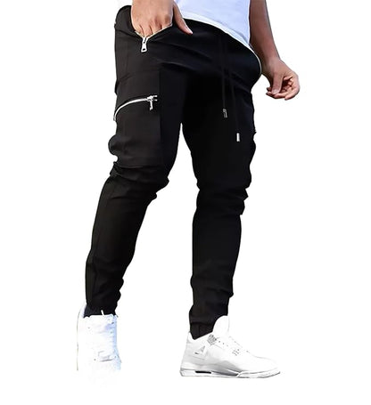 JUGULAR Men's Polyester Solid Men Stylish Cargo Track Pants