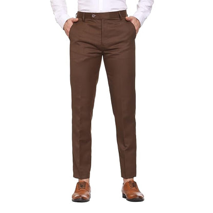 MALENO Slim Fit Men Cotton Blend Formal Trouser