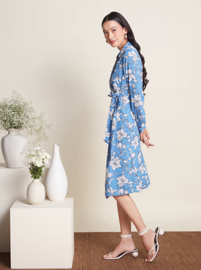 Twenty Dresses Work Floral Printed V Neck Wrap Midi Dress