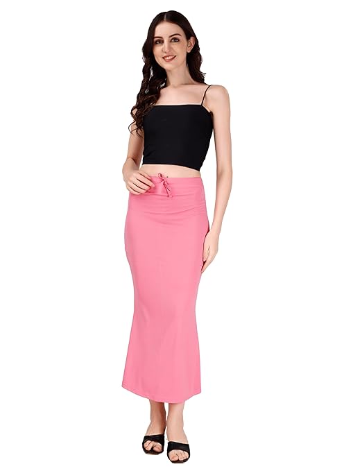 Women Pink Lycra Shapewear Saree Petticoat