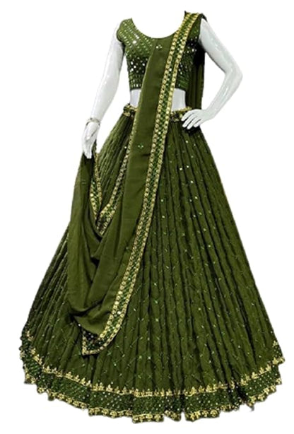 Women's Georgette Semi-stitched Lehenga Choli