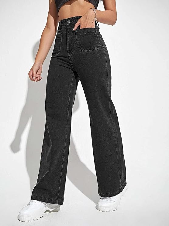 Women High Rise Cotton Lycra Solid Regular Fit Jeans