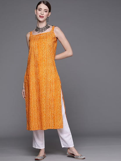 Crepe Straight Bandhani Printed Kurti(BA-01)0.1