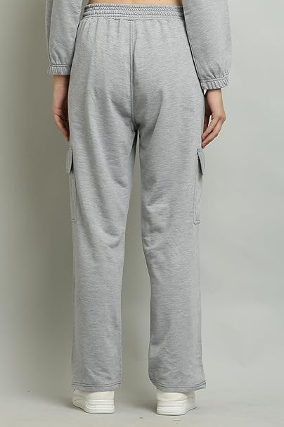 Women Solid Grey Track Pants