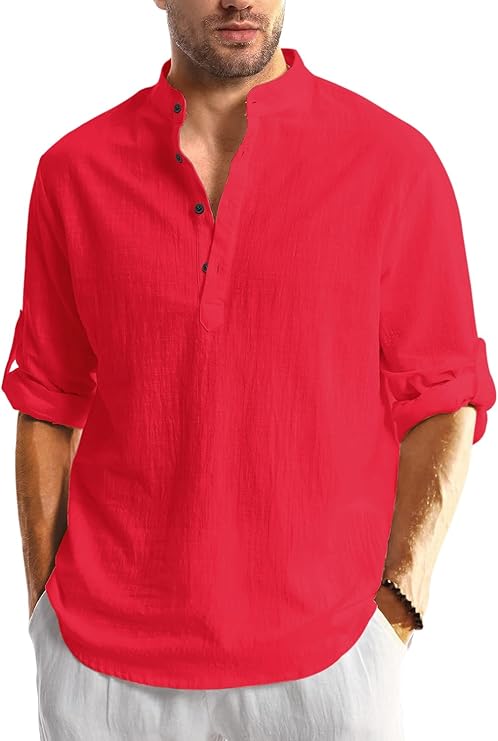 Men Solid Cotton Blend Straight Kurta Shirt