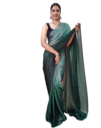 Women's Georgette Printed Ready to Wear Saree With Unstitched Blouse