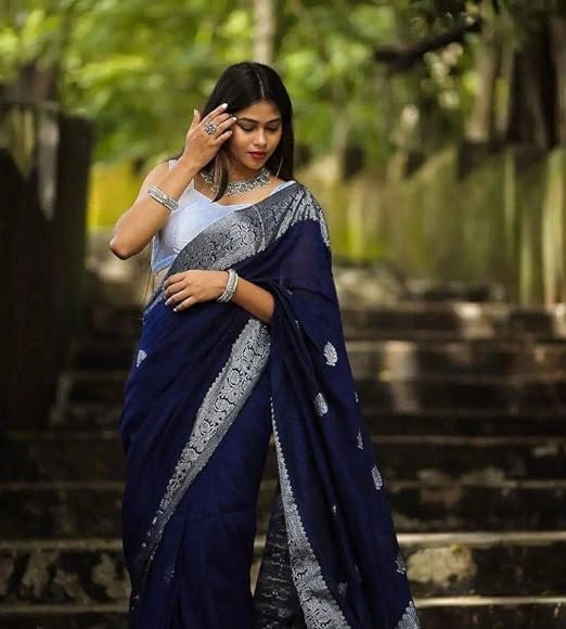 women Banarasi Silk Saree with Unstitching Blouse Piece High Quality material Birthday Gift Saree