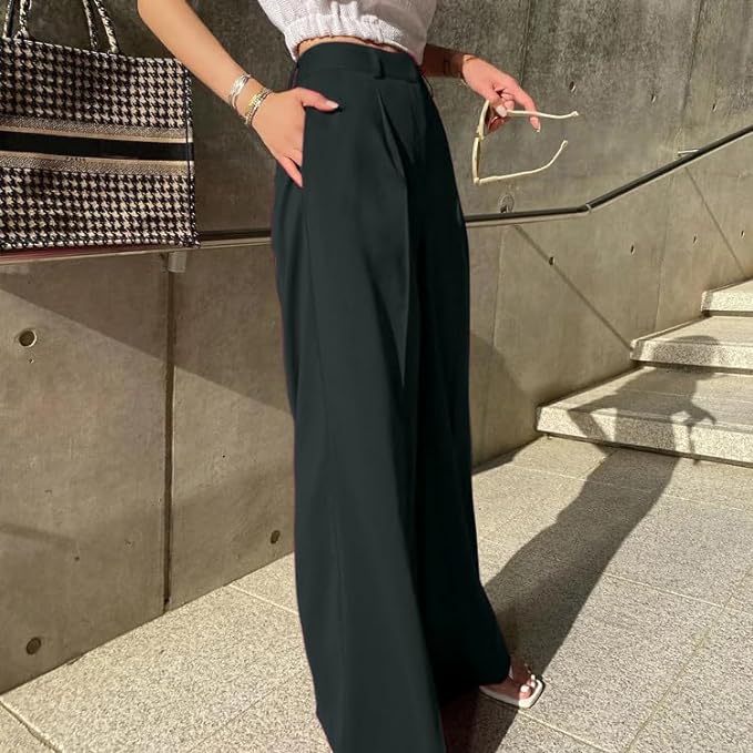 Women's & Girls' High Waist Wide Legs Korean Baggy Pants