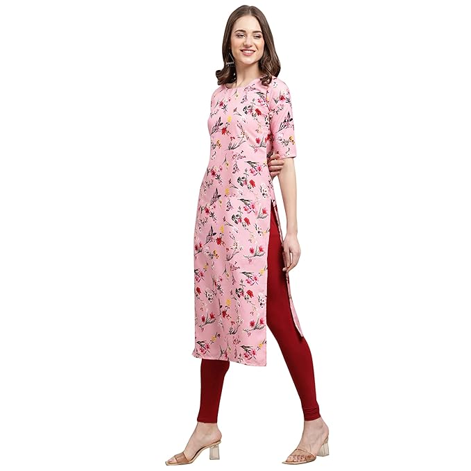 Pinkmint Women's Crepe Digital Print Straight Kurta