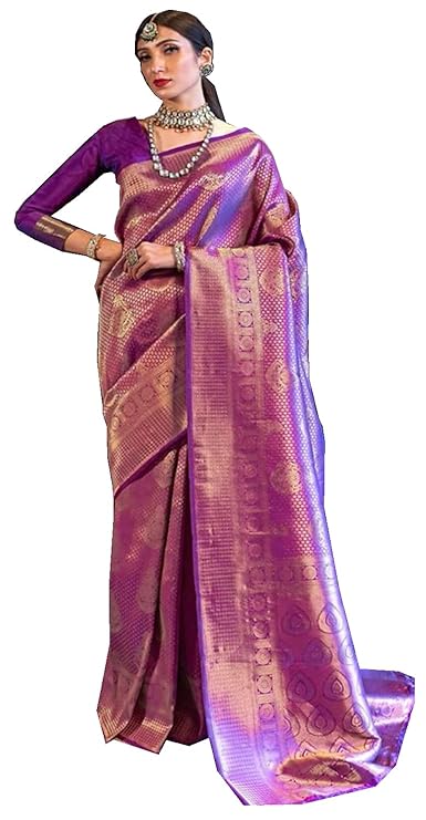 Varkala Silk Palace Women's shubh Vastram Kanchipuram Banarasi Lichi Silk Saree With blouse piece