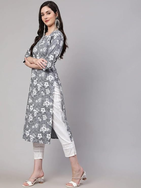 Women's Printed Crepe Straight Printed Kurti