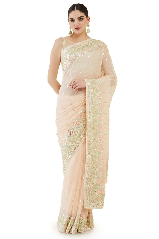 Taneira Light Viscose Georgette Embroidered Saree