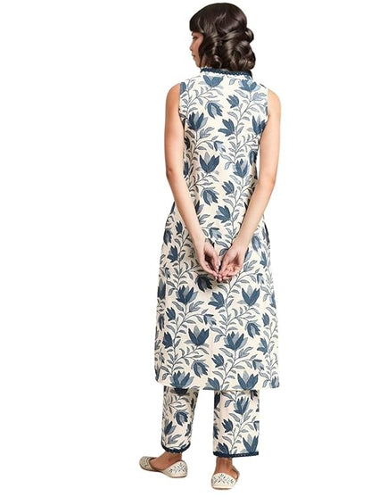 rytras Women's Cotton Printed Straight Kurta and Pant Set