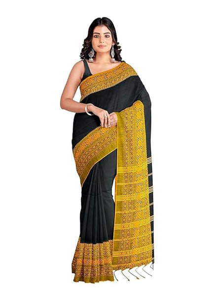 Women's Cotton Blend Begumpuri Handloom Saree Without Blouse piece