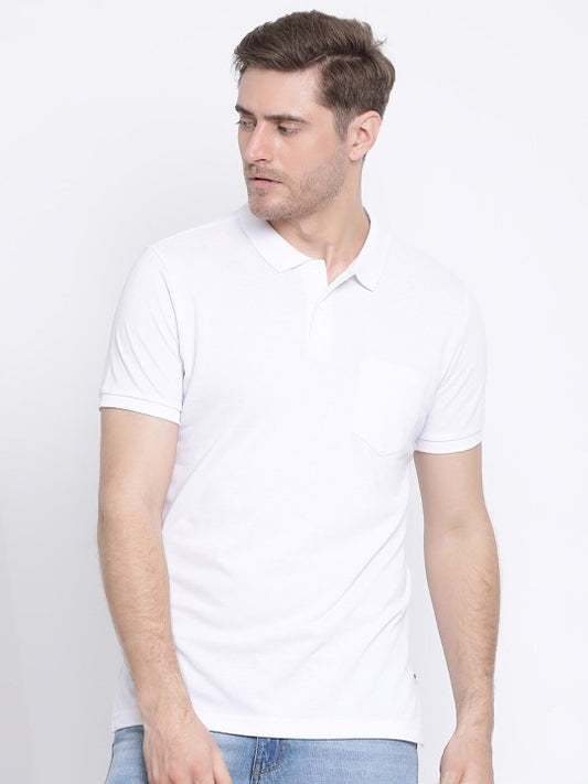 Polo Collar Short Sleeves Regular Fit Cotton T-shirt