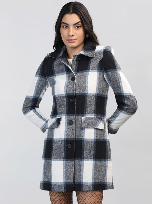 Checked Woolen Winter Overcoat