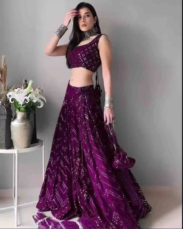 Embellished Lehenga Choli Set with Dupatta