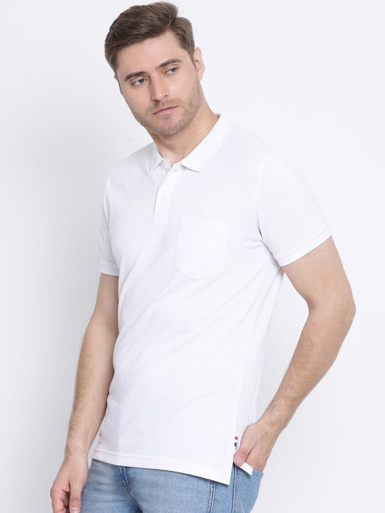 Polo Collar Short Sleeves Regular Fit Cotton T-shirt