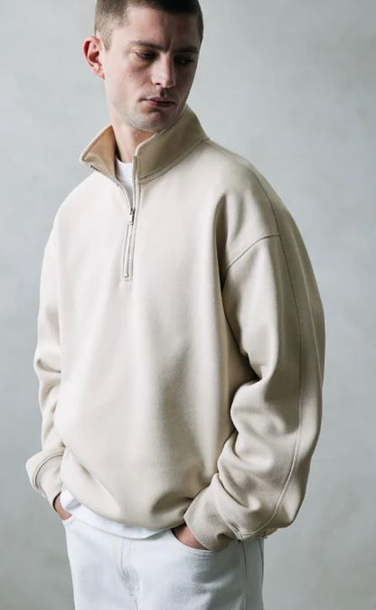 Men Loose Fit Zip-top sweatshirt