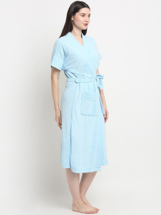 Everyday Collection Blue Front Pocket Bath Robe