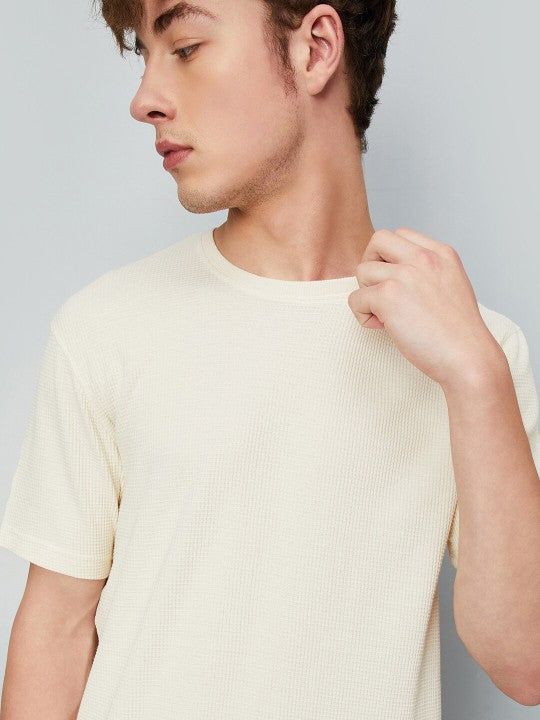 Self Design Round Neck T-shirt