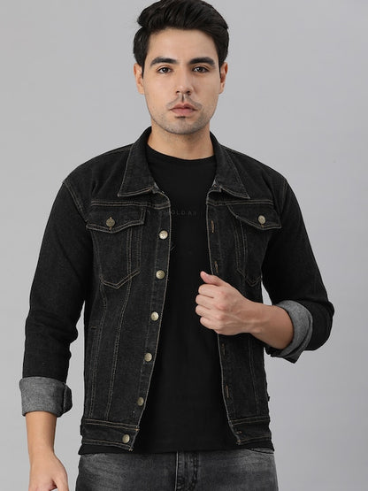 Men Black Denim Jacket