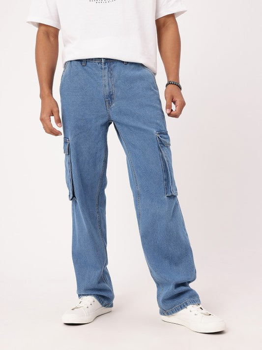 Mens Jeans Blue Cargo pant