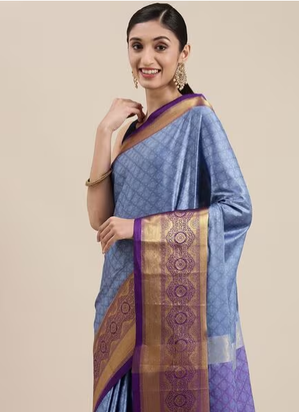 Cotton Silk Saree with Zari Woven Motifs