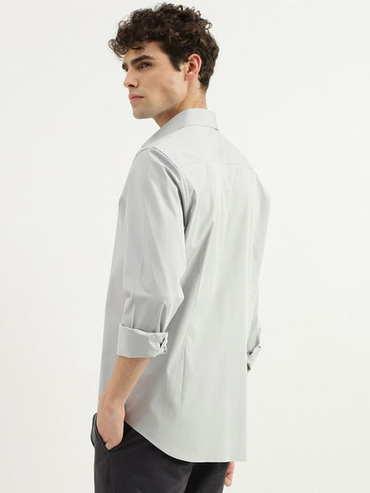 Cotton Spread Collar Slim Fit Curved Formal Shirt