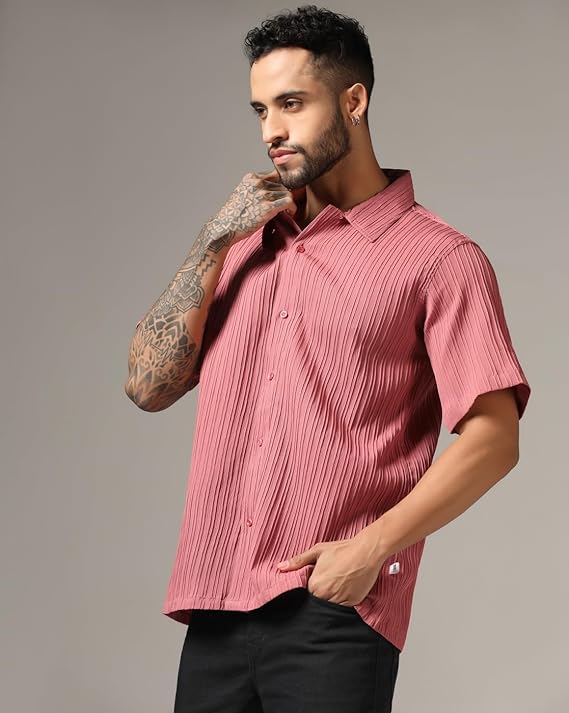 Leriya Fashion Textured Shirts for Men || Casual Shirt for Men || Shirt for Men|| Men Stylish Shirt || Men Fancy Shirt || Men Half Sleeve Shirt || Plain Shirts for Men || Shirts