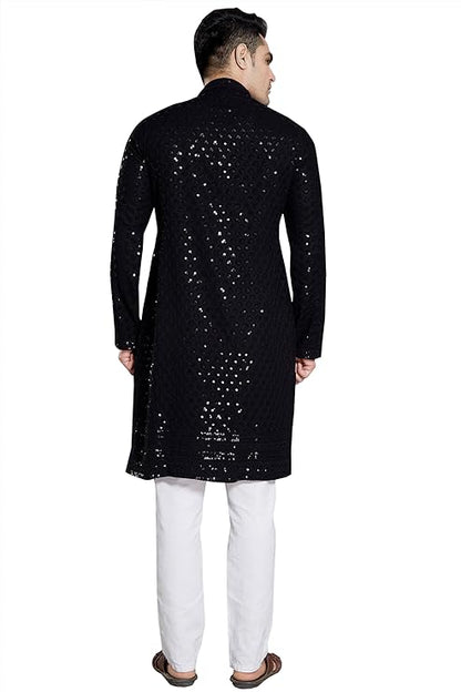 DIVISIVE Men's Sequince Embroidered Cotton Blend Only Kurta