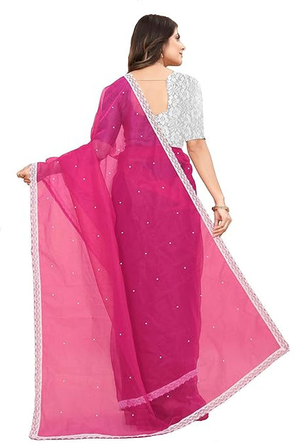 LOROFY Women's Self Design Net Saree