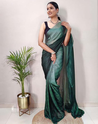 Women's Georgette Printed Ready to Wear Saree With Unstitched Blouse