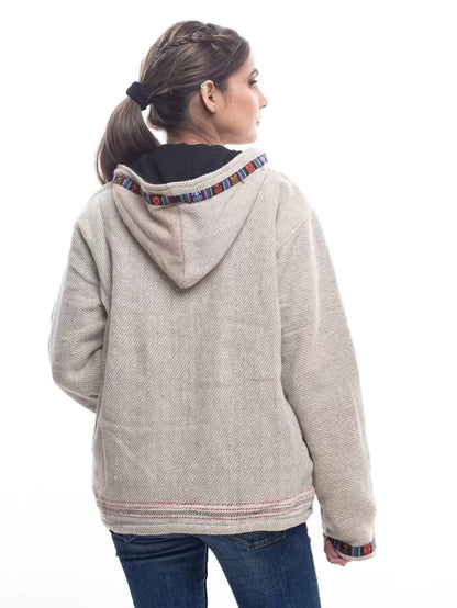 WINTER WEAR WOMEN WITH KULLU PATTI WORK LIGHT GREY