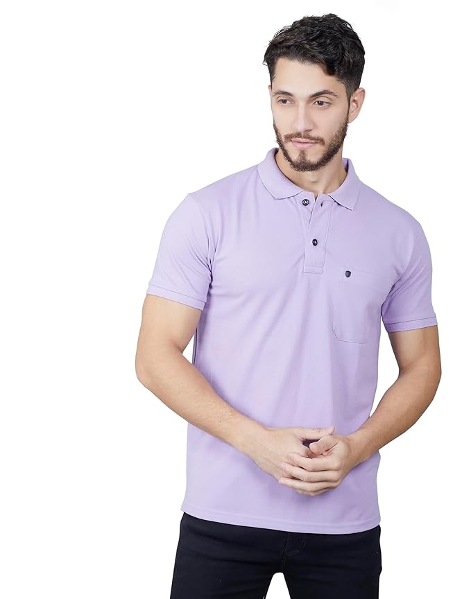 Mens Polo Tshirt with Chest Pocket for Casual Wear