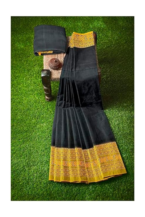 Women's Cotton Blend Begumpuri Handloom Saree Without Blouse piece