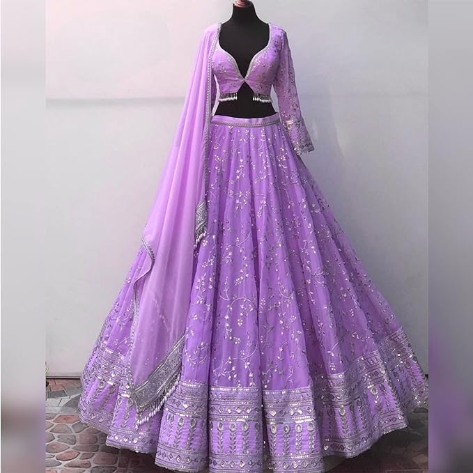 Women's Georgette Semi Stitched Lehenga Choli