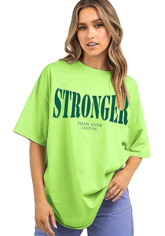 Women's Cottonblend Half Sleeve Oversized Drop Shoulder Regular Fit T-Shirt