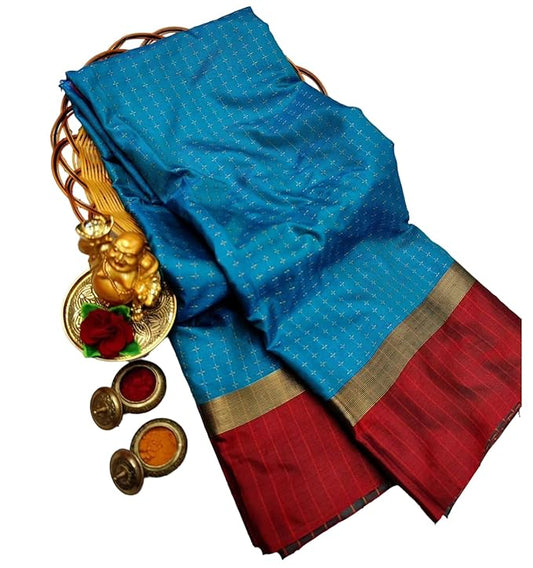 Women Woven Soft Silk Saree With Blouse Piece